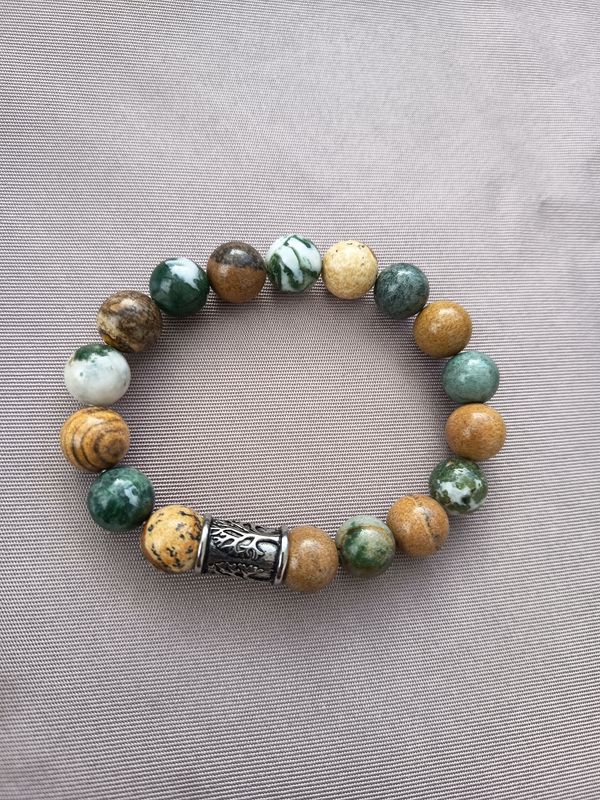 Jaspe paysage &amp; Agate Arbre 