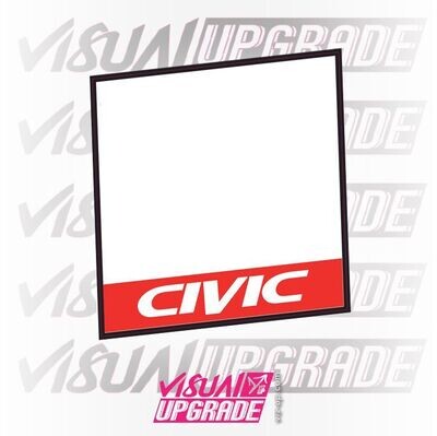 Number plate Civic sticker