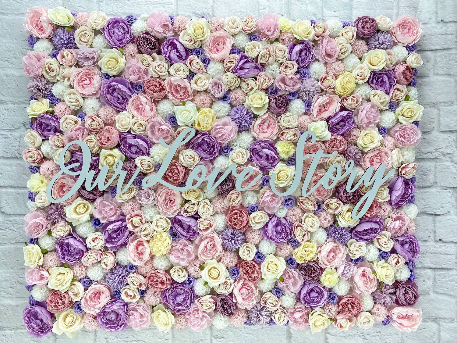 Blumenbild Hochzeit Dekoration, Blumenwand mit künstlichen Blumen