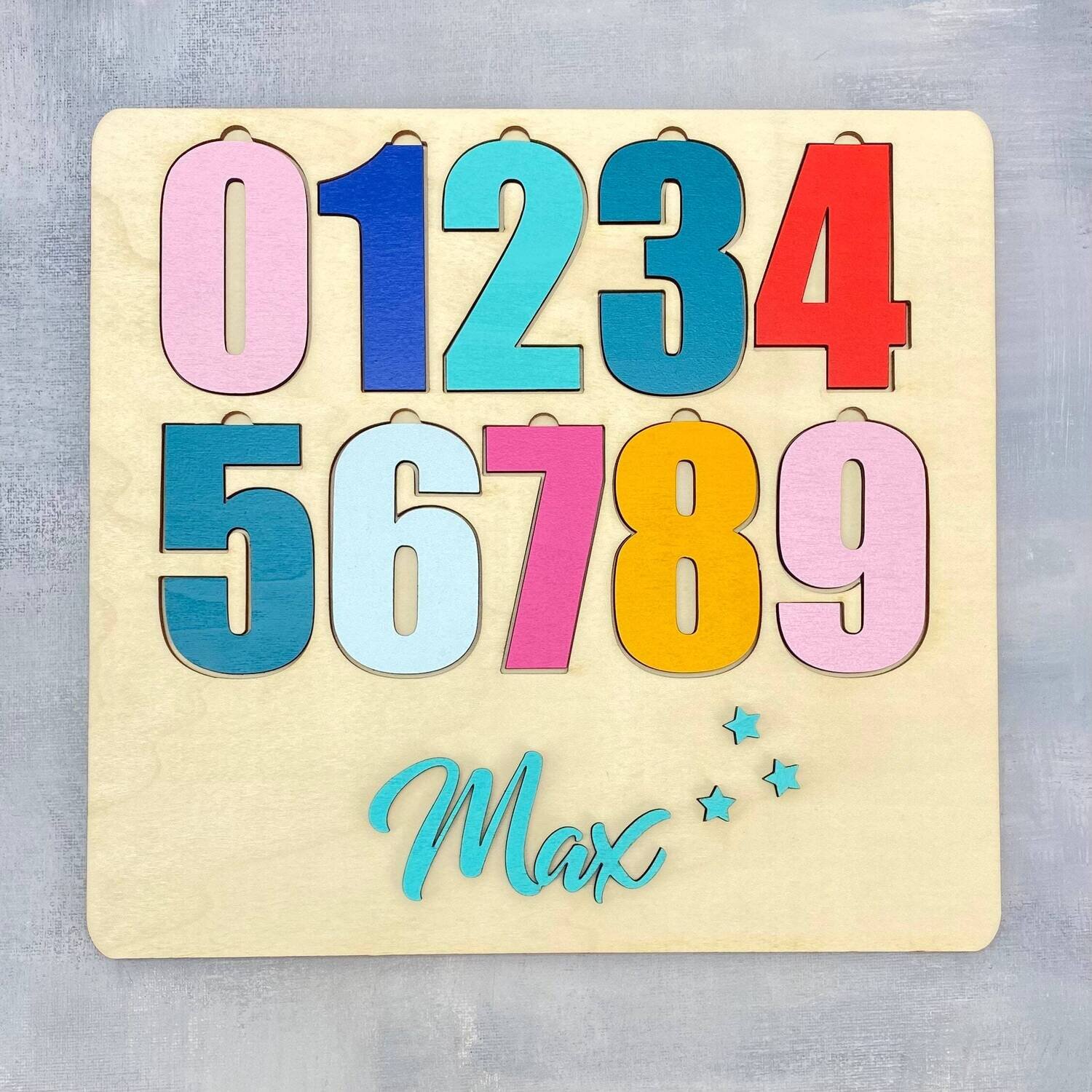 Holz Zahlen Puzzle Personalisiertes Geburtstagsgeschenk für Kinder