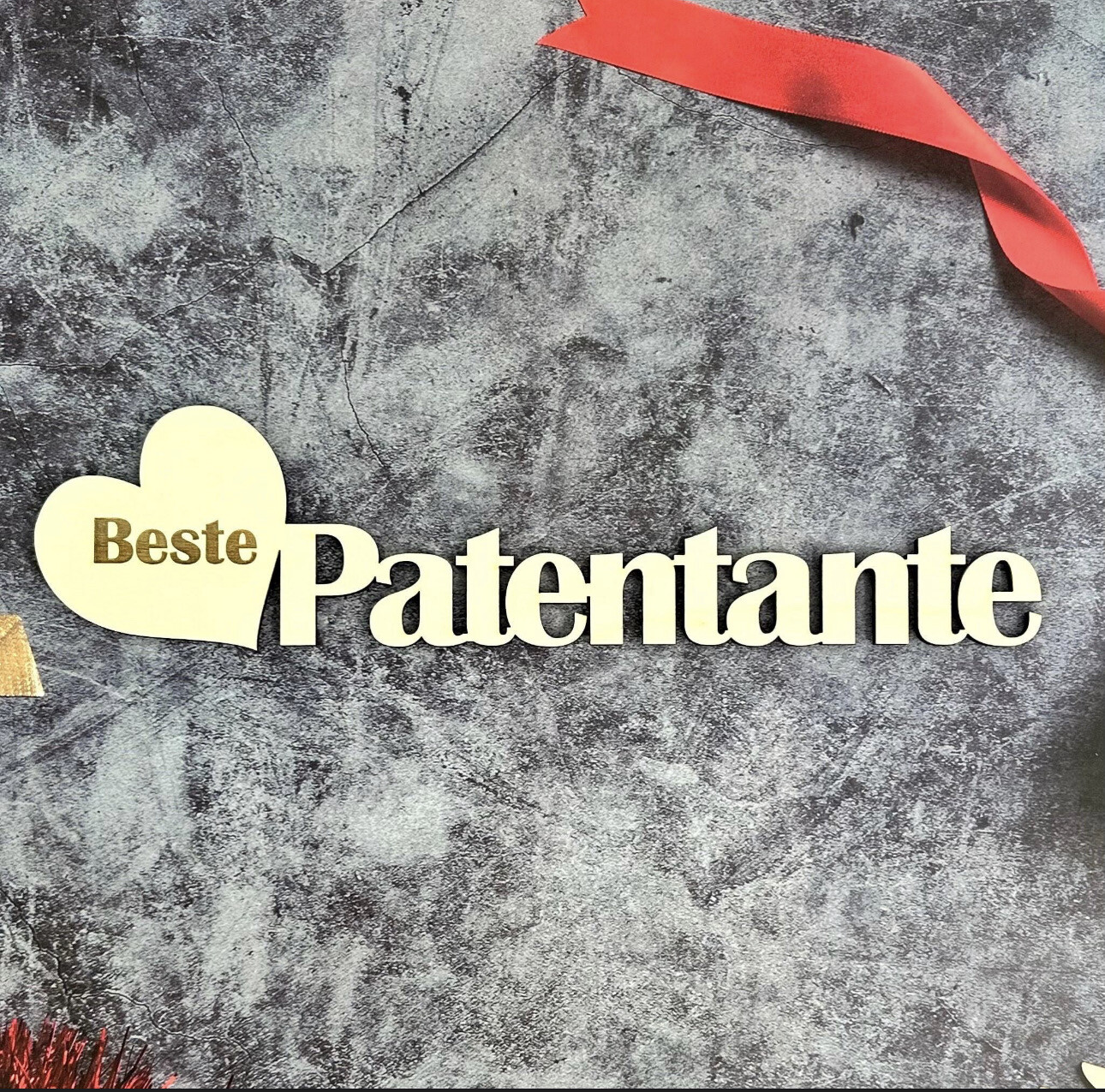 Schriftzug Beste Patentante aus Holz