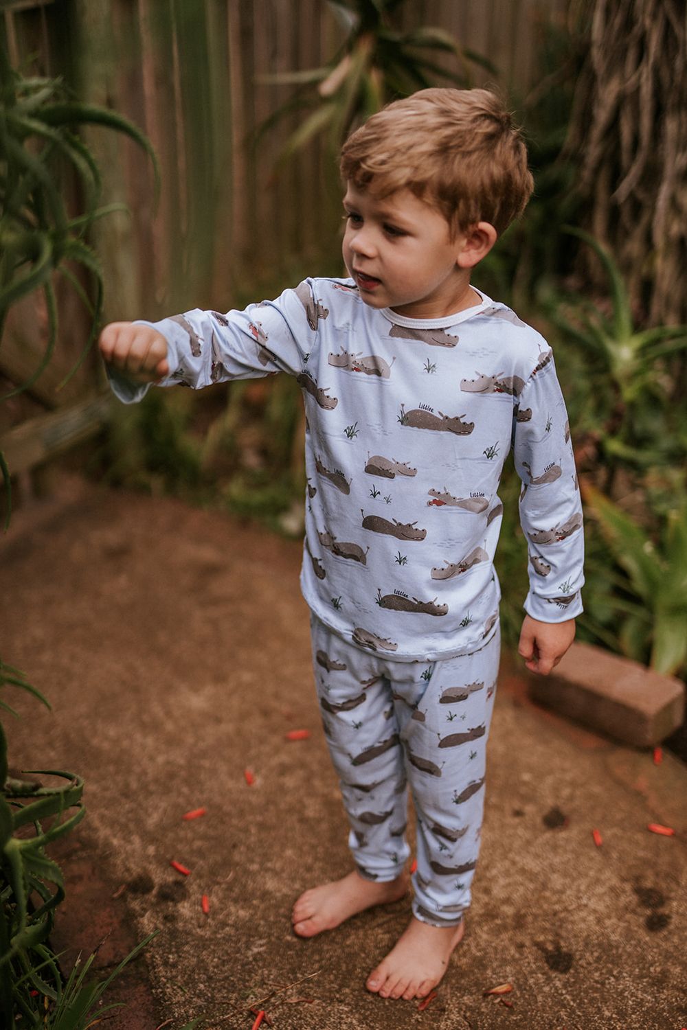 hippo winter PJ sets