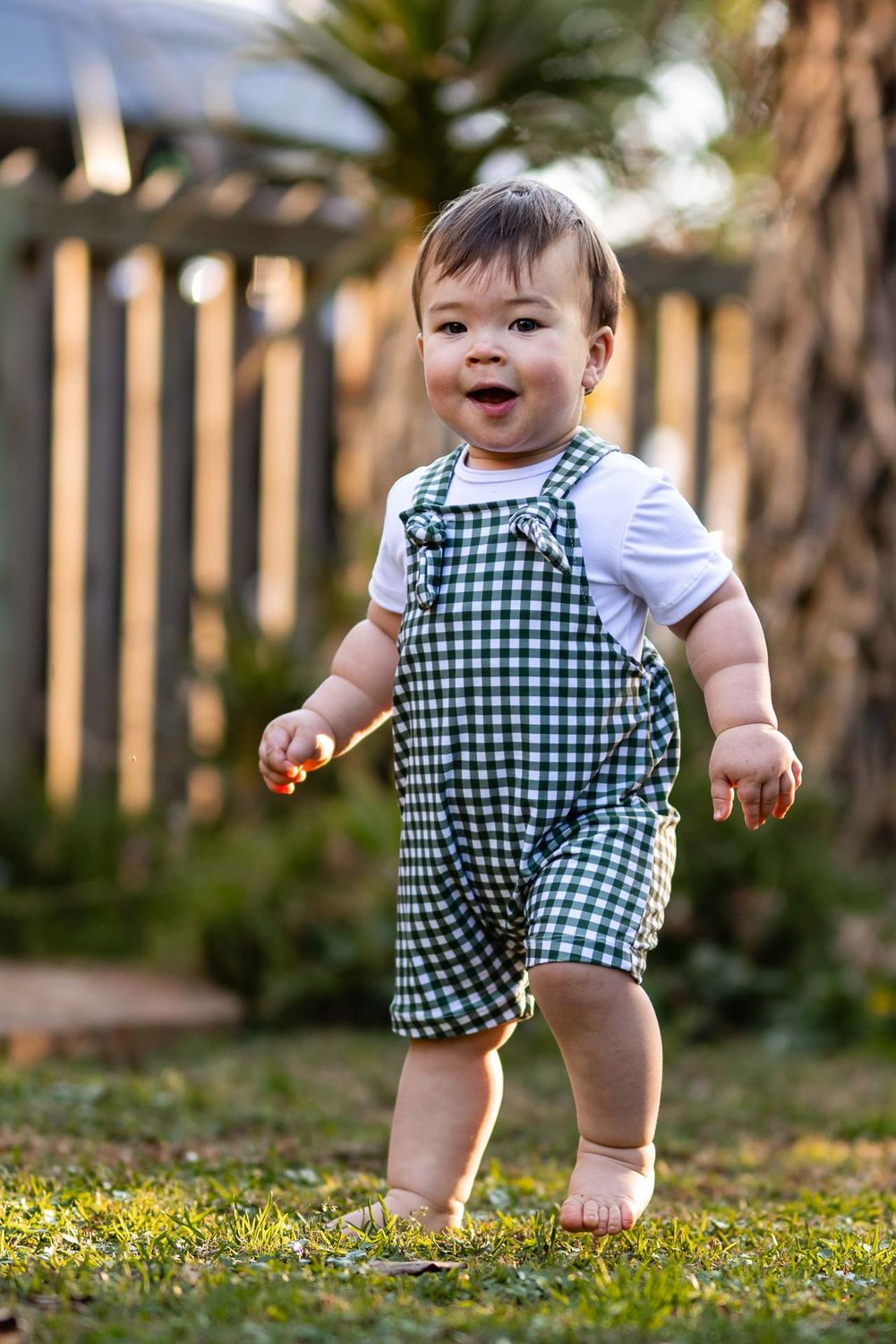 gingham short dungarees sets