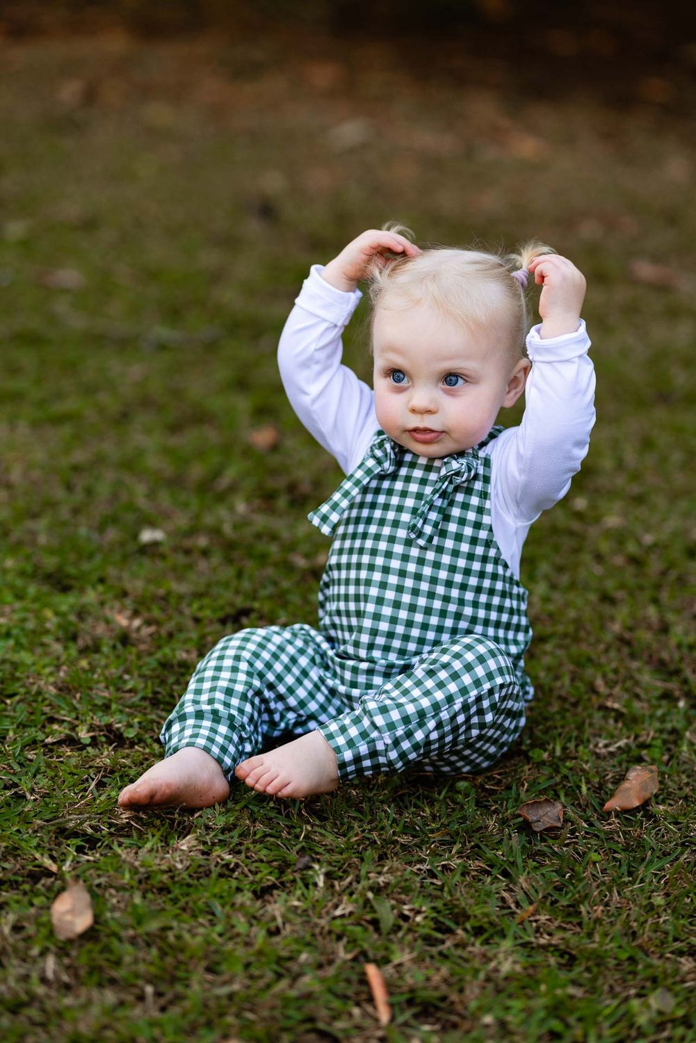 gingham long dungarees sets