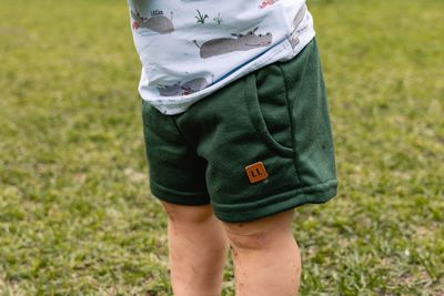 green boys shorts with pockets