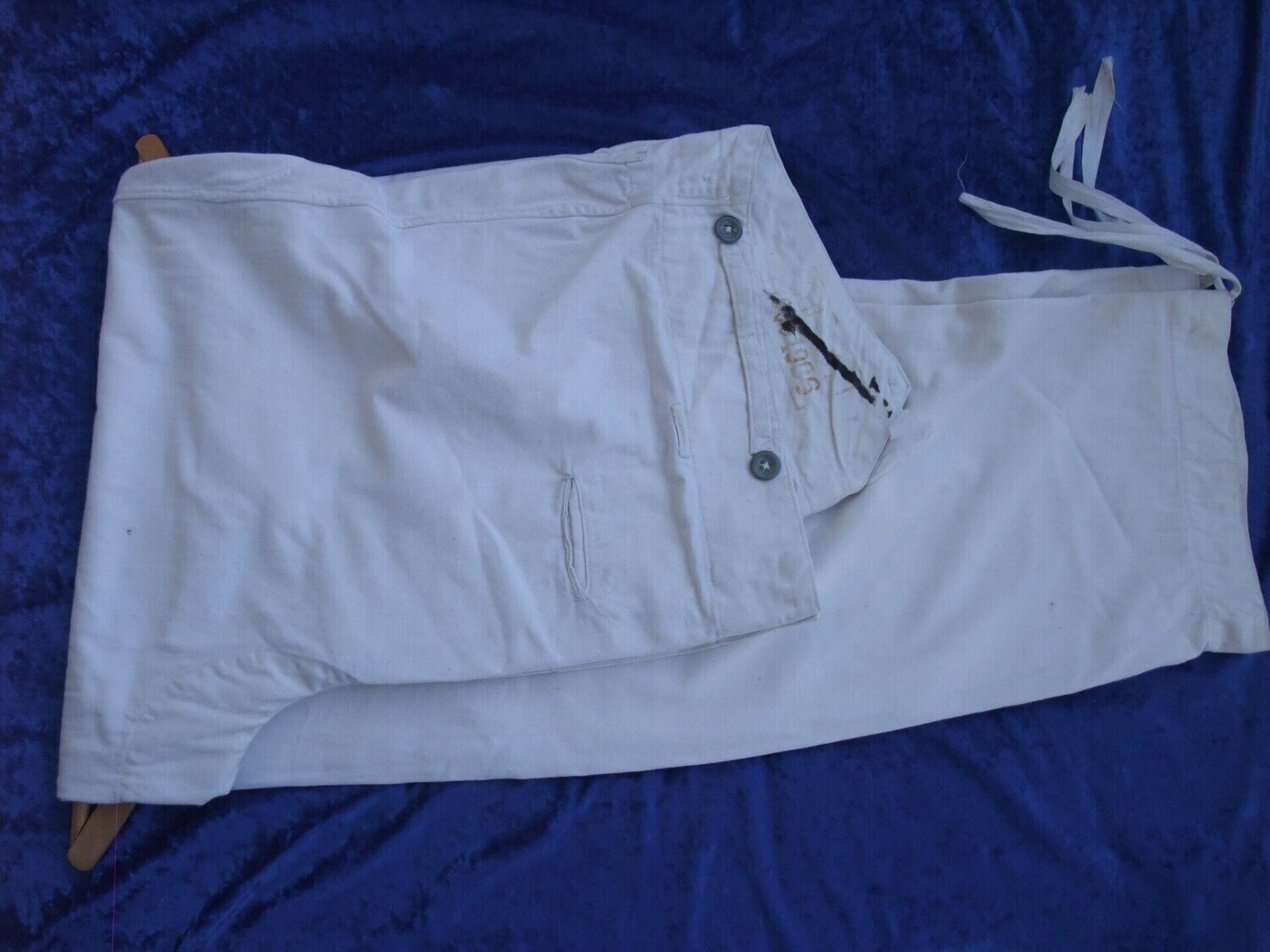 Preußen Kaiserliche Uniformhose, weiße Hose, gestempelt 1906 und Abnahme FAR 15 Feldartillerieregiment 15