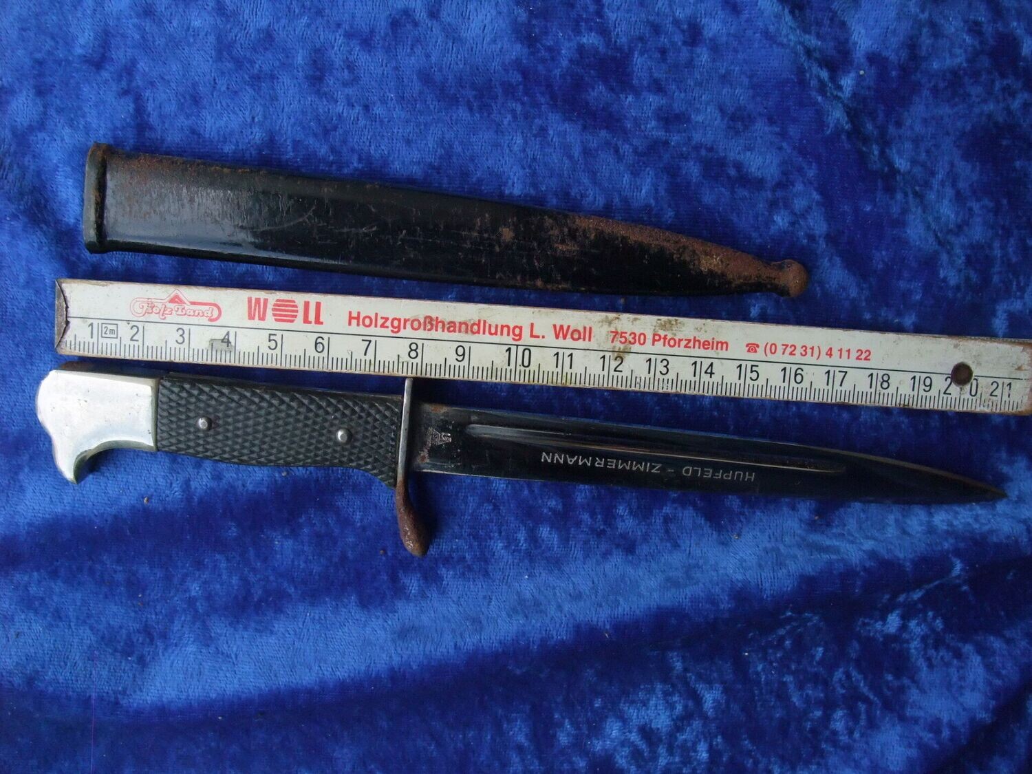 Wehrmacht Miniatur Ausgehseitengewehr als Geschenk der Firma Hupfeld - Zimmermann in Leipzig, Hersteller SMF Solingen, DRGM.