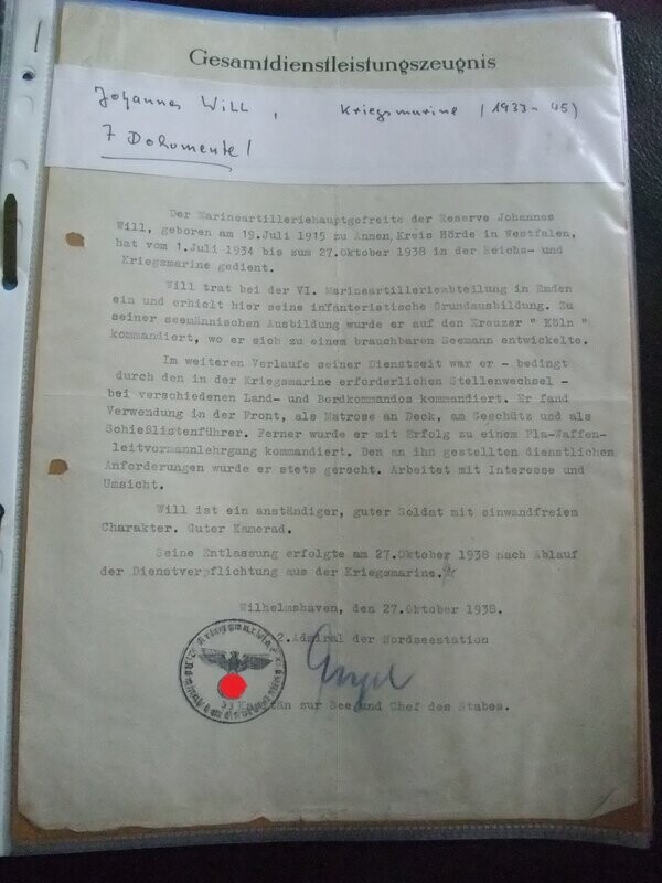 Dokumentennachlass Will, Marineartillerie Krim 1944