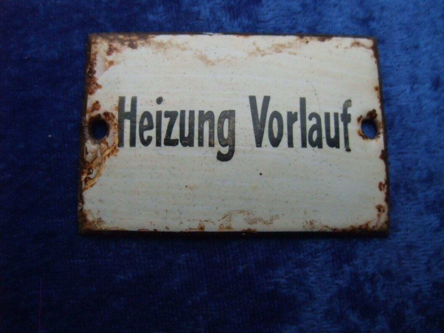 Luftwaffe Erprobungsstelle Rechlin Emailleschild Heizung Vorlauf