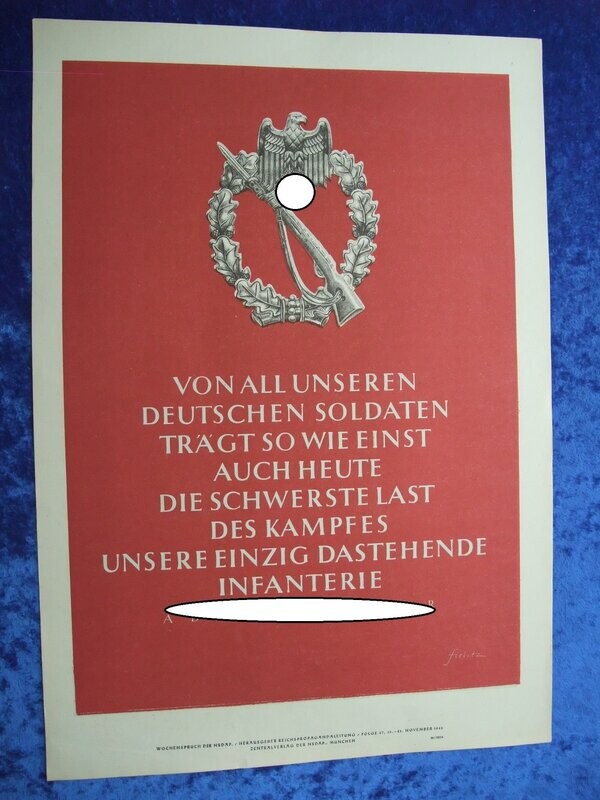 Wochenspruch der NSDAP Folge 47/1942 Infanteriesturmabzeichen