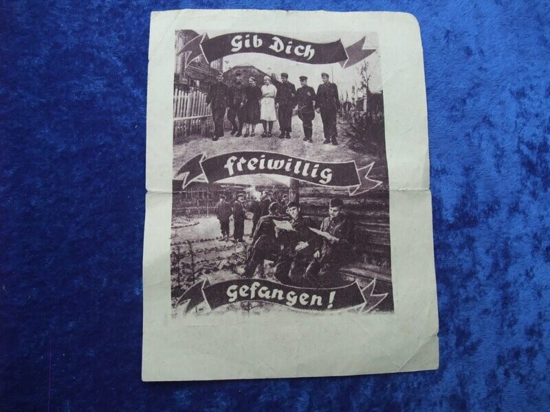 russisches Flugblatt und Passierschein, Propaganda, 2. Weltkrieg