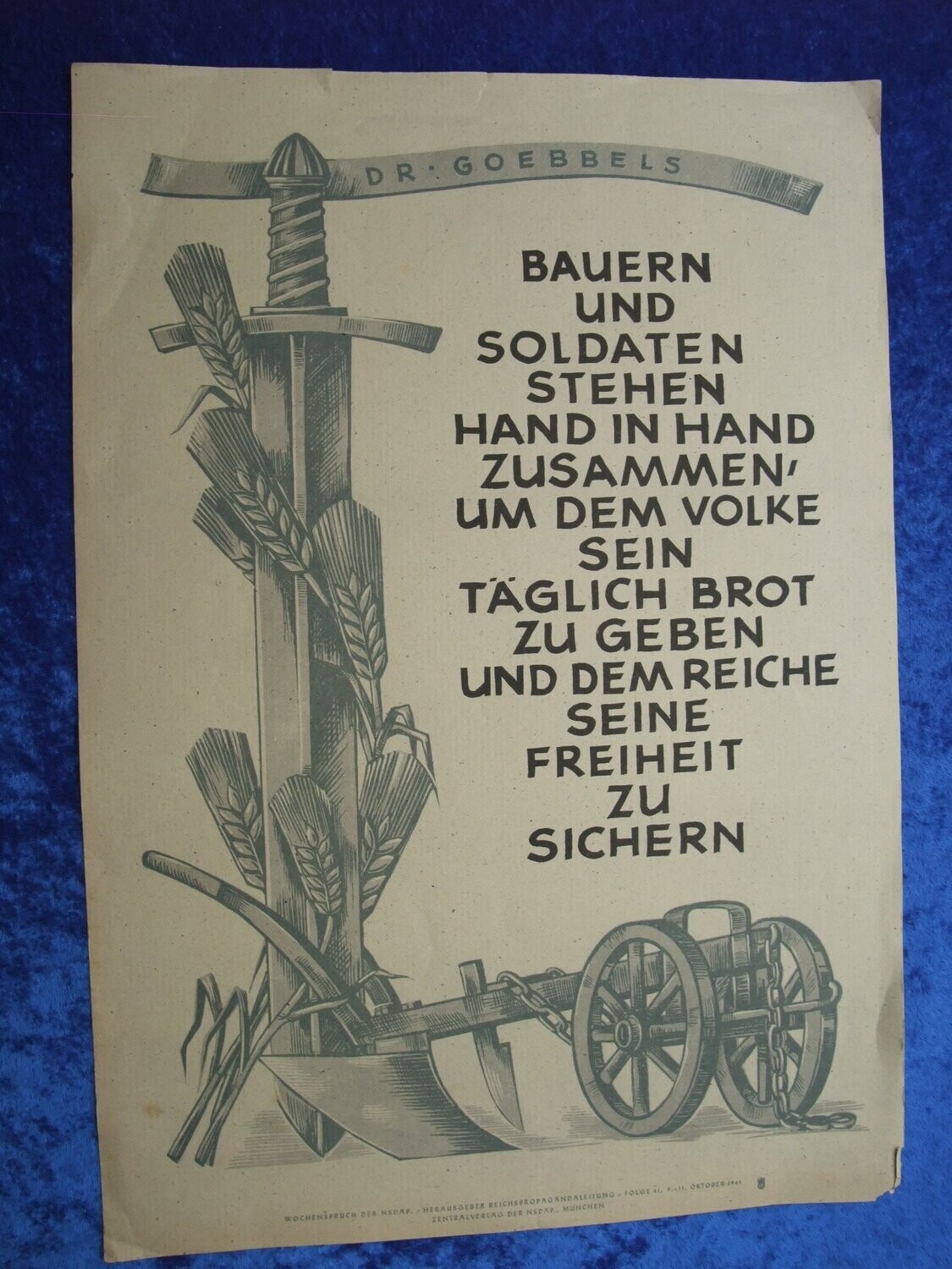 Wochenspruch der NSDAP Folge 41/1941 Bauern und Soldaten