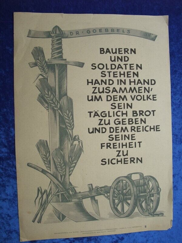 Wochenspruch der NSDAP Folge 41/1941 Bauern und Soldaten