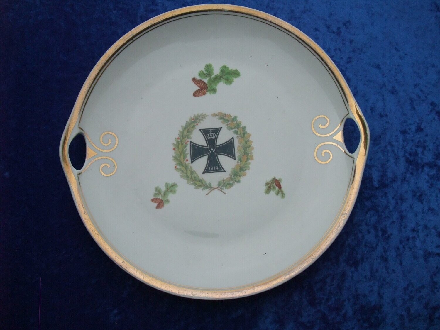 Patriotische Schale Porzellan mit Eisernem Kreuz 1914