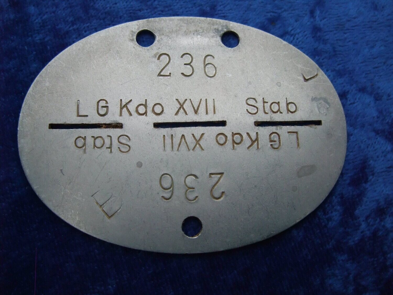 Luftwaffe Erkennungsmarke Luftgaukommando XVII Stab, Wien Österreich