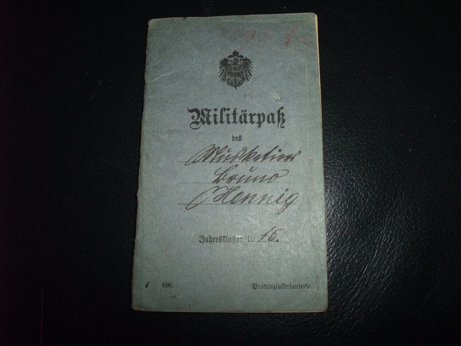 Preussen: Militärpaß Infanterie-Regiment von Voigts-Rhetz (3. Hannoversches) Nr. 79, Westfront.