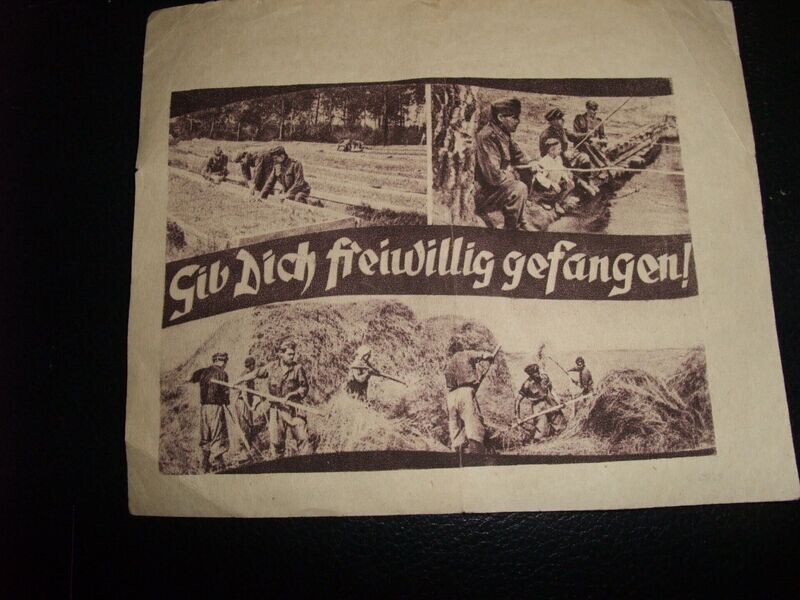 russisches Flugblatt und Passierschein, Propaganda, 2. Weltkrieg