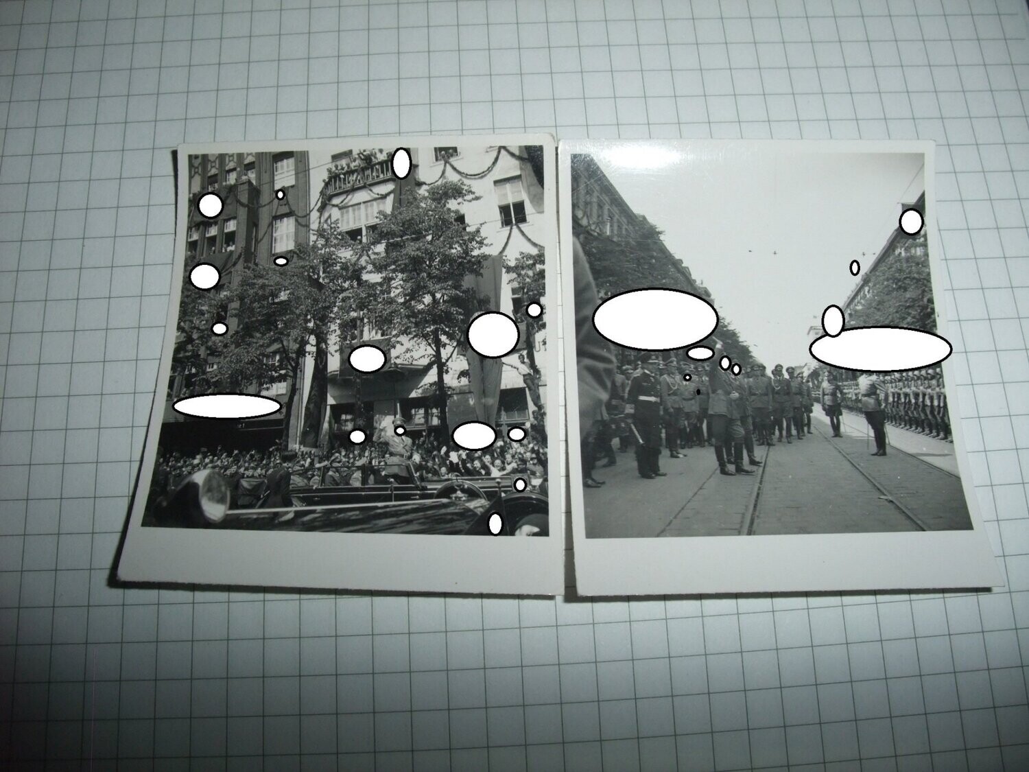O50, 2 Fotos Parade Berlin A.H., Goebbels, Göhring