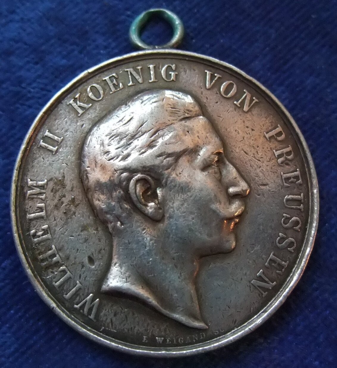 Preussen Medaille Medaille Wilhelm II. Dem besten Schützen. Silber