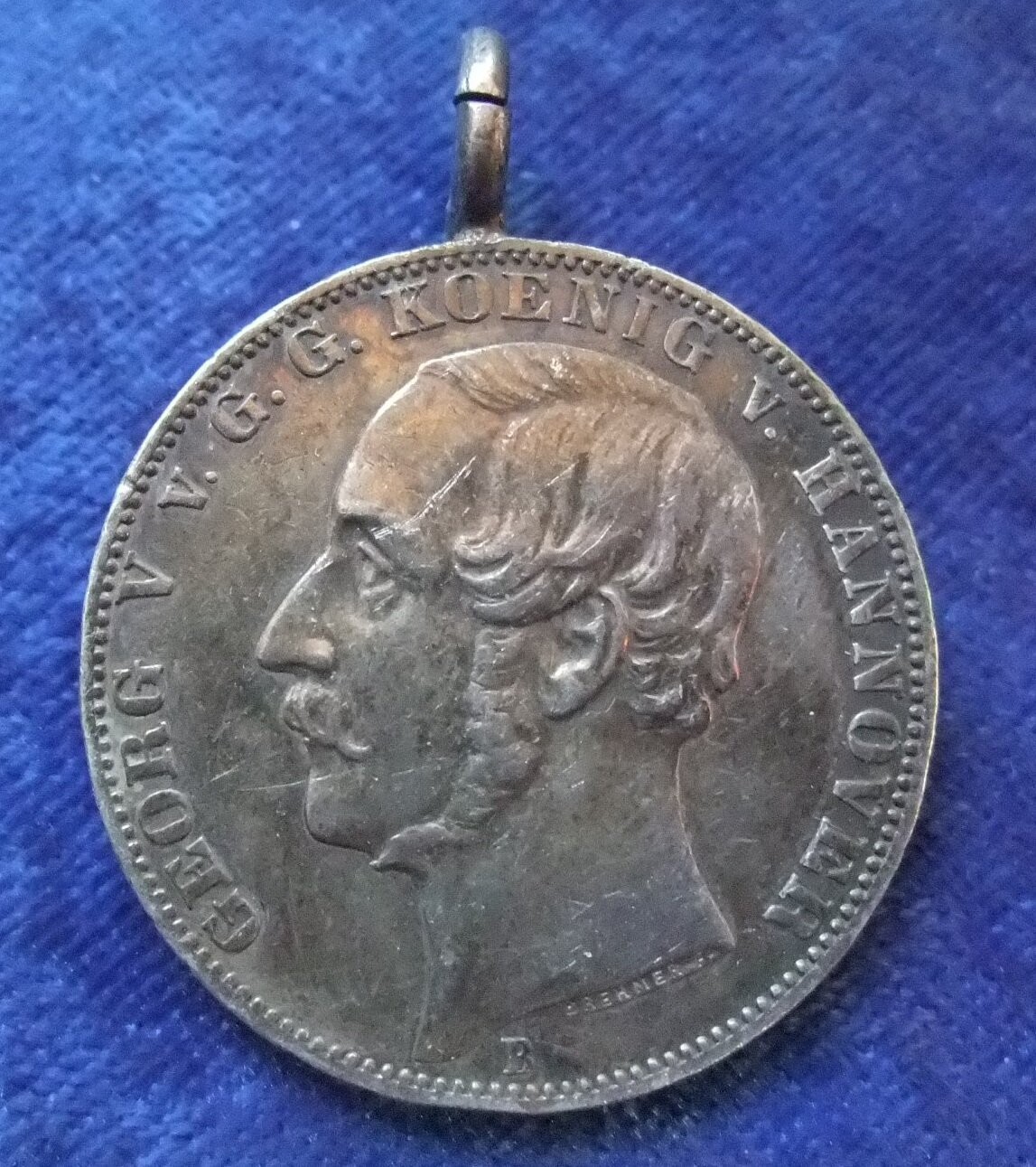 Hannover Georg V. "Den Siegern bei Waterloo gewidmet am 18.Juni 1865" - Waterloo-Taler, Silber.