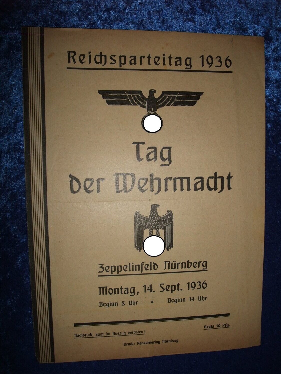 Programmheft Reichsparteitag 1936 Tag der Wehrmacht