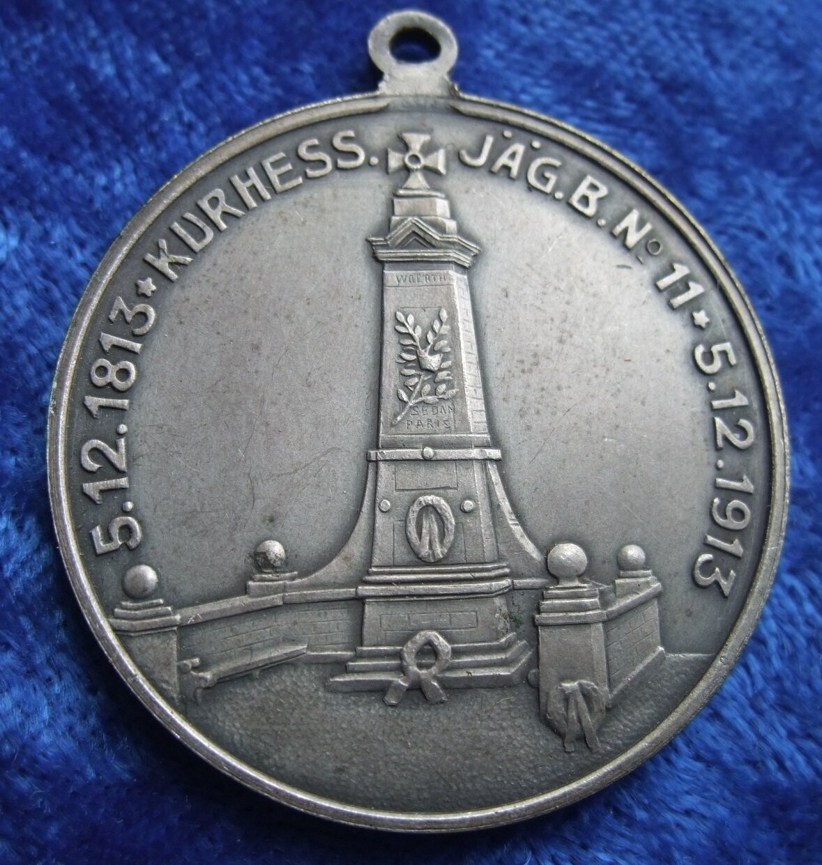 Preussen Wilhelm II. (1888-1918) tragbare Medaille 1913 100 Jahrfeier des Kurhessischen Jäger Bataillons Nr. 11 Marburg