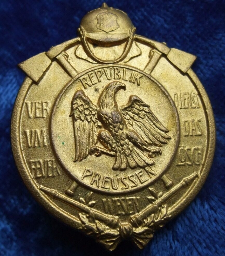 Preussen Republik Erinnerungszeichen für Verdienste um das Feuerlöschwesen 1925