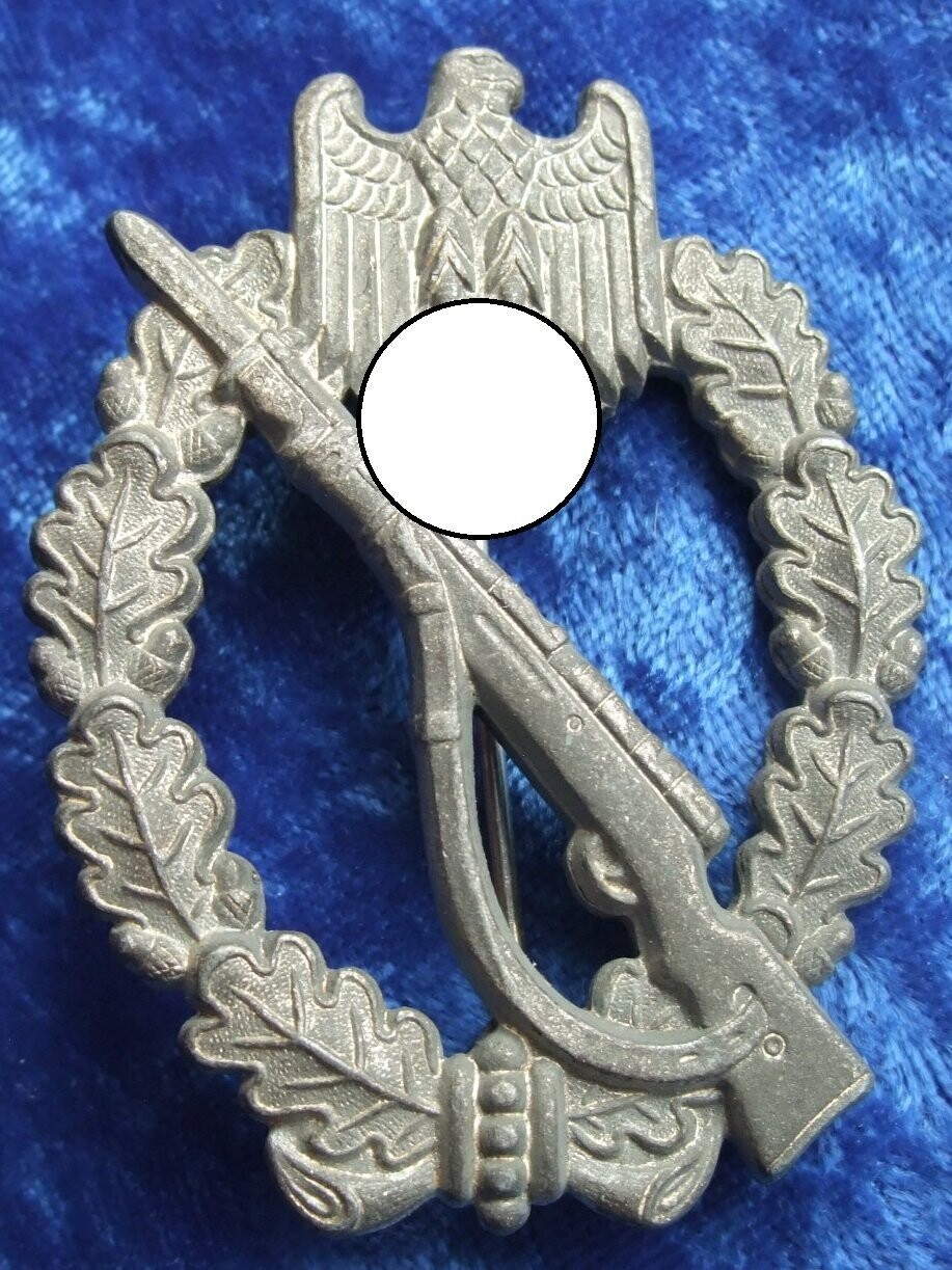 Infanteriesturmabzeichen silber ISA Hersteller Funcke&Brüninghaus ohne Markierung