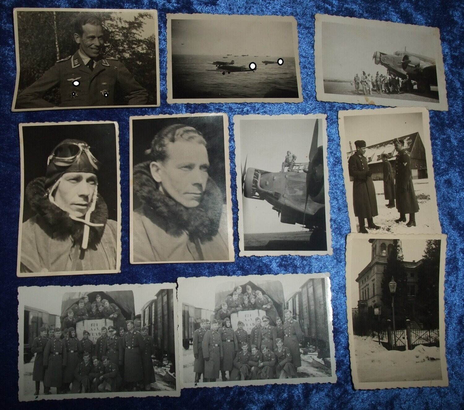 O154, Fotonachlass mit 10 Fotos Flugzeugführer Heinz Hambach, Träger Spanienkreuz, Frontflugspangen usw.