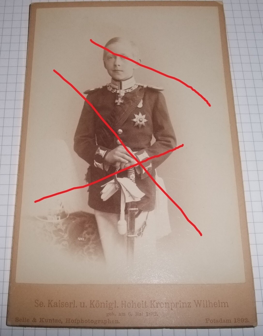 O156, Foto Portrait Kronprinz Wilhelm 1902