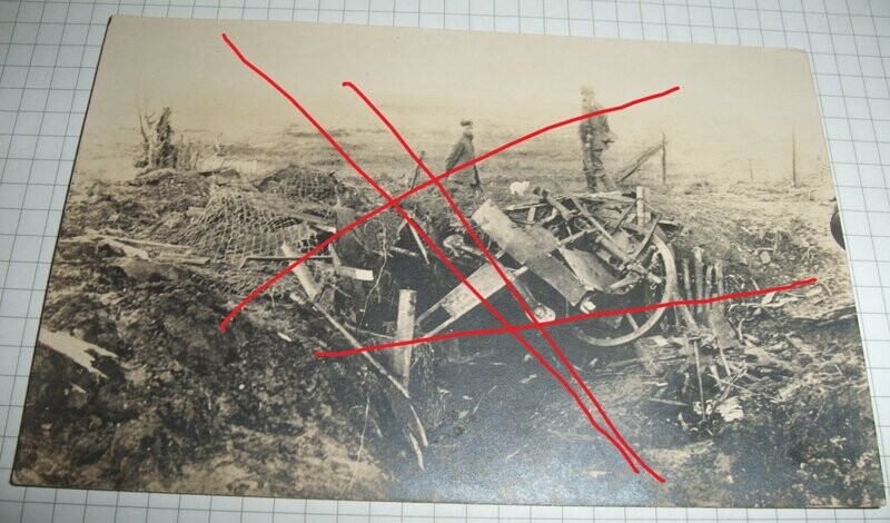 O155, Foto 1. Weltkrieg schweres Geschütz zerstört