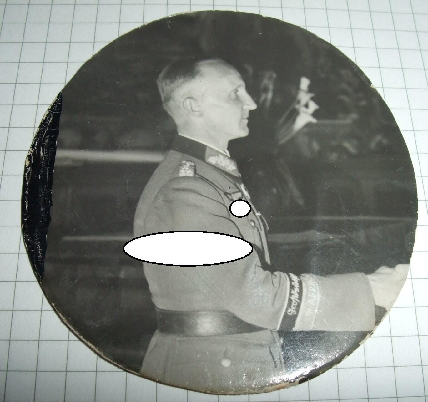 O161, Foto Wehrmacht General Hasso von Manteuffel Ärmelband Großdeutschland und Afrika