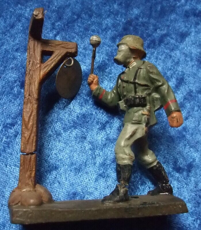 Lineol Massefigur Wehrmacht Gasalarm