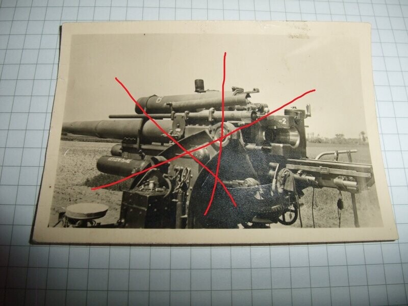 O173, Foto 8,8 Flak Geschütz Detailaufnahme