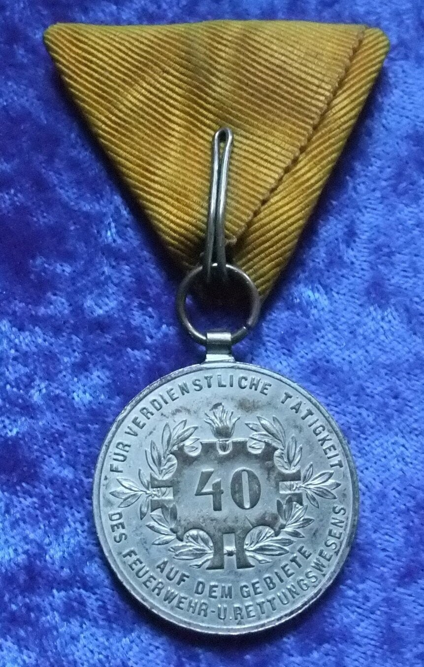 Österreich Medaille 1. Republik Ehrenmedaille für 40 jährige verdienstvolle Tätigkeit im Feuerwehr- und Rettungswesen