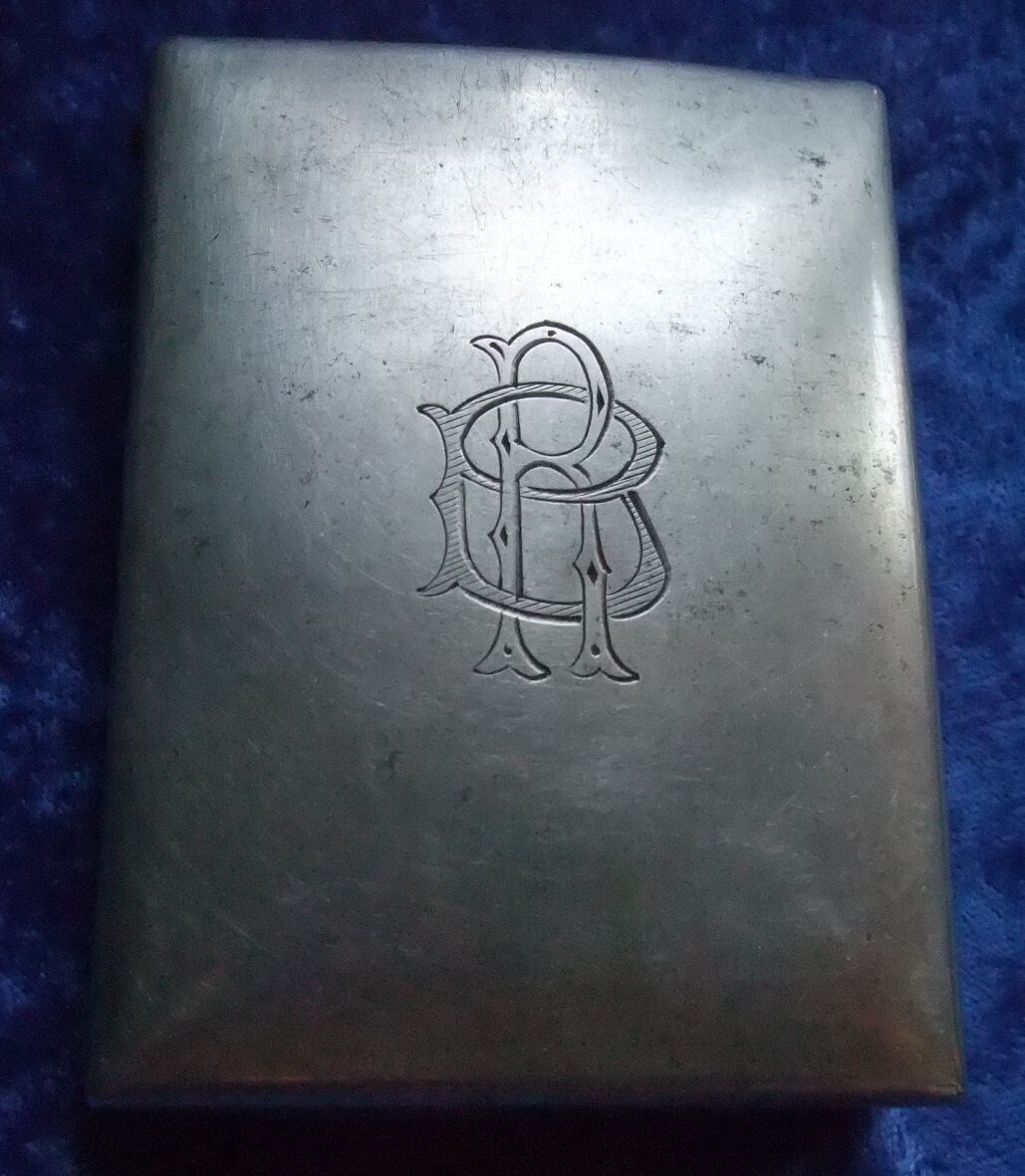 Reservisten Zigarettenetui mit Monogramm und Inschrift