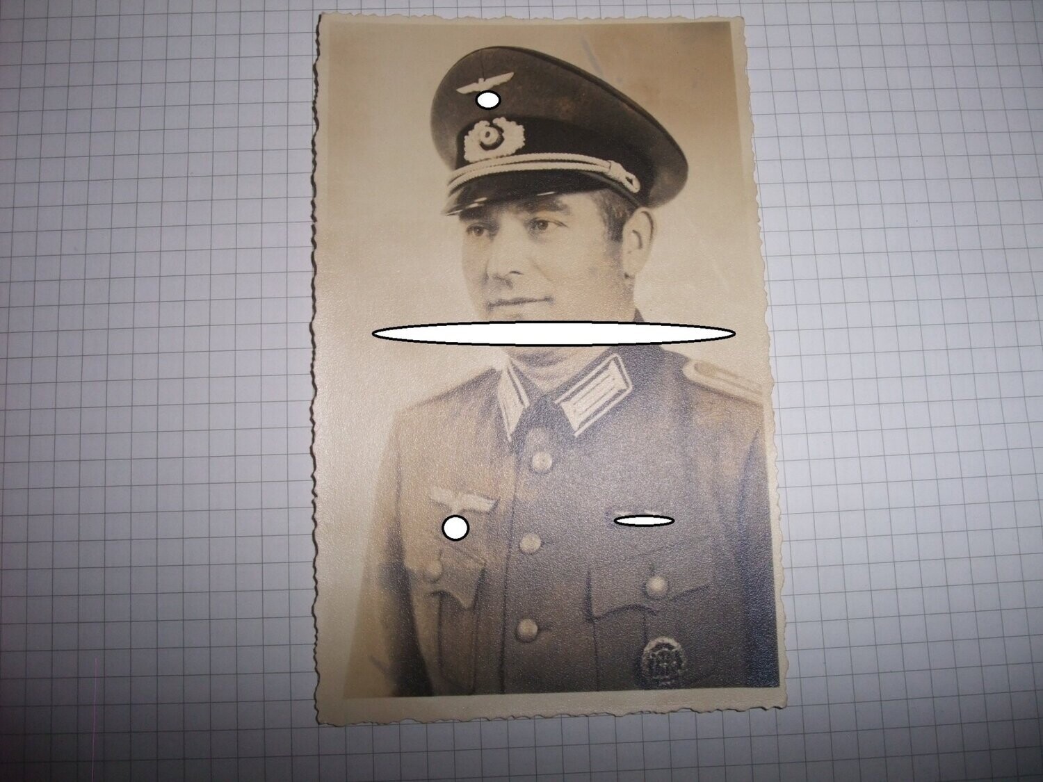 O194, Portraitoto Wehrmacht Offizier Beamter Orden Postkartengröße