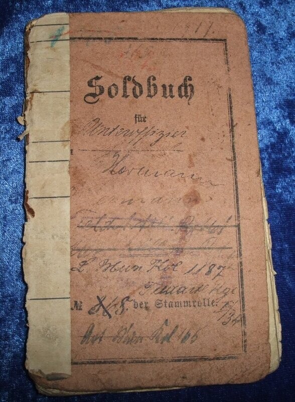 Soldbuch Hessen Feldartillerie Regiment 61 mit vielen Eintragungen.