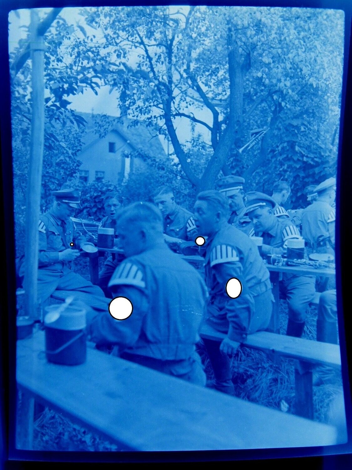 O209, Original Negativ SA Musikzug, Goldenes Parteiabzeichen, Gauehrenzeichen.