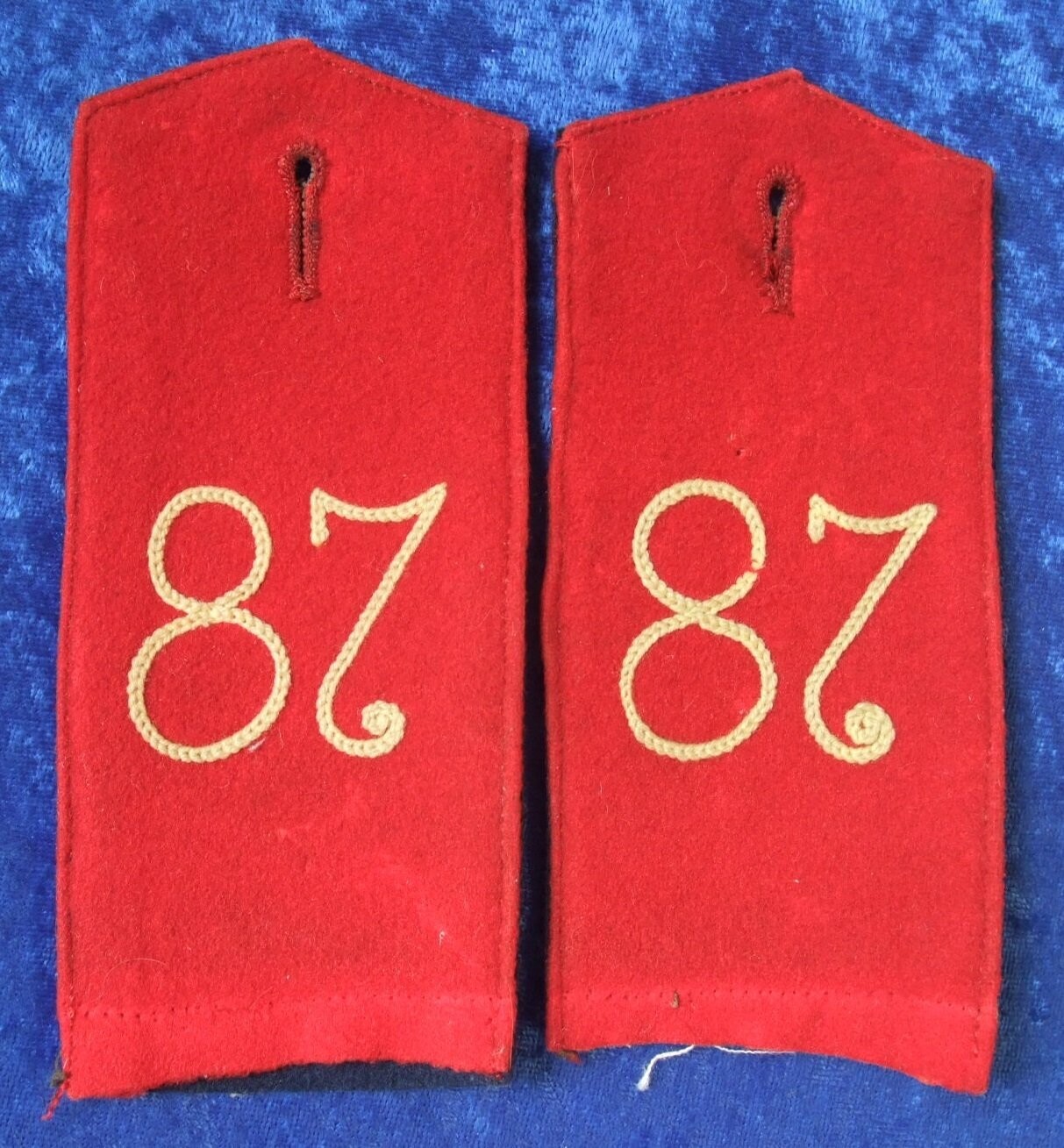 Preußen 1 Paar Schulterstücke 1. Nassauisches Infanterie-Regiment Nr. 87 Mainz