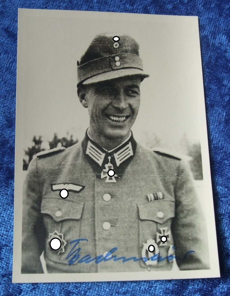 O210, Wehrmacht Ritterkreuzträger Dr. Friedrich Bachmaier, Nachkriegsabzug mit Originalunterschrift.