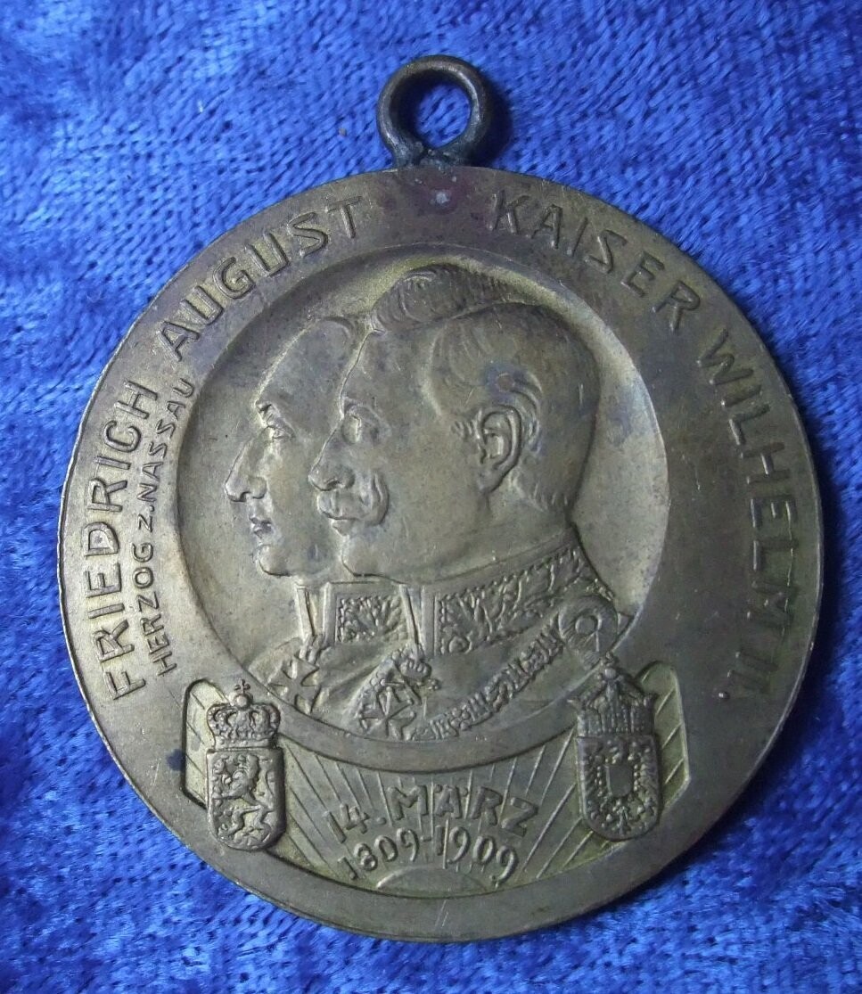Preussen: Medaille auf die 100 Jahrfeier 1. Nassauisches Infanterie-Regiment Nr. 87, 1909.