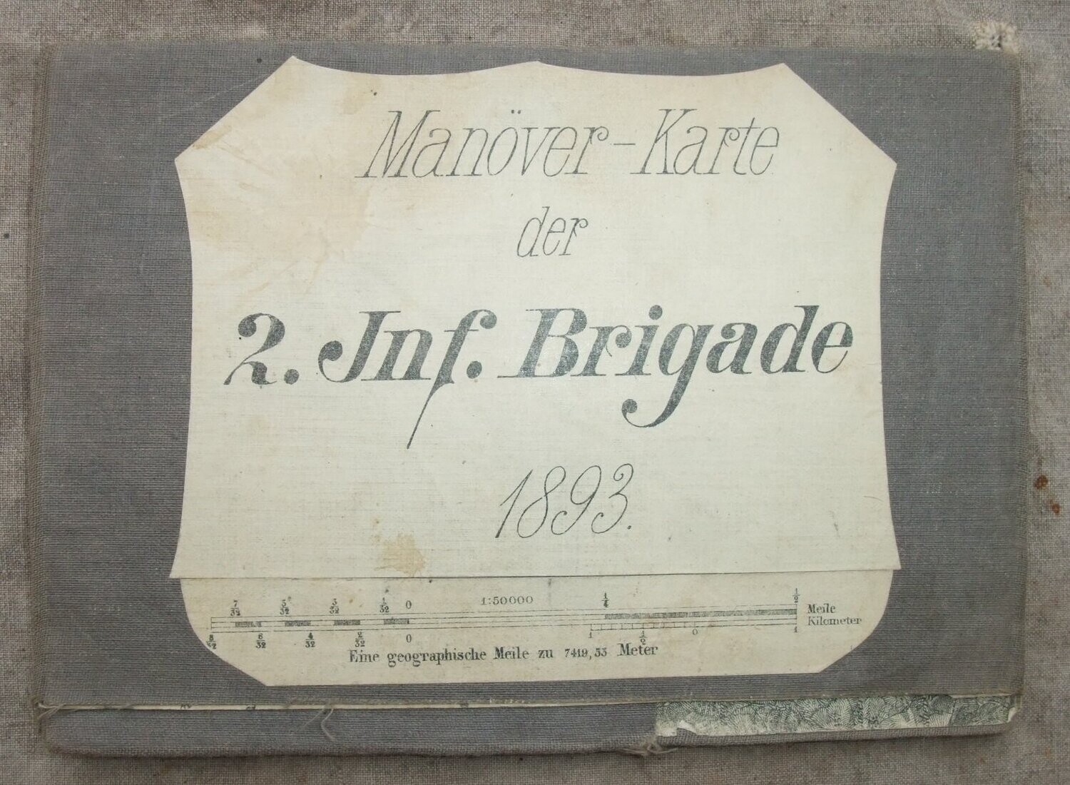 Bayern: Manöverkarte der 2. Infanteriebrigade, Manöver 1893, Großraum Passau.