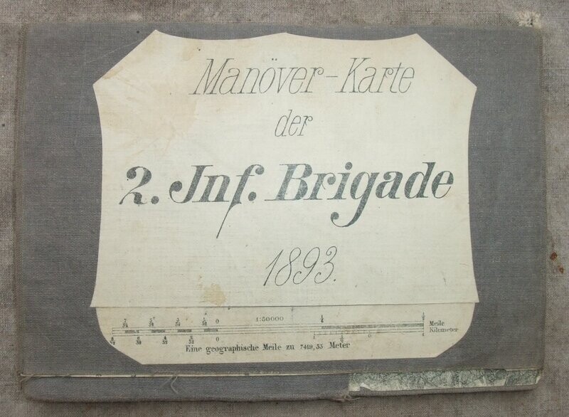 Bayern: Manöverkarte der 2. Infanteriebrigade, Manöver 1893, Großraum Passau.