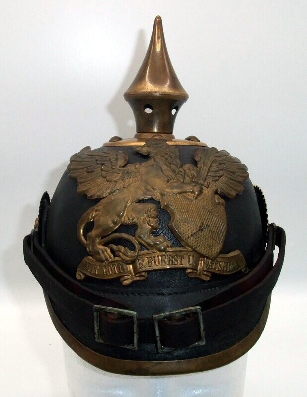 Baden: Pickelhaube für Mannschaften im 7. Badisches Infanterie-Regiment Nr. 142, Kammerstück von 1898.