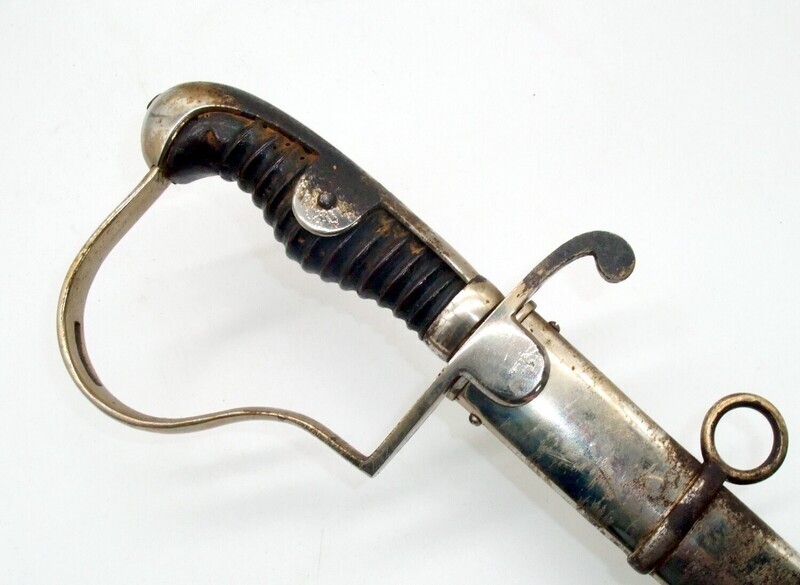 Preussen: Artillerie Extra-Säbel, breite Klinge beidseitig mit Zierätzungen.
