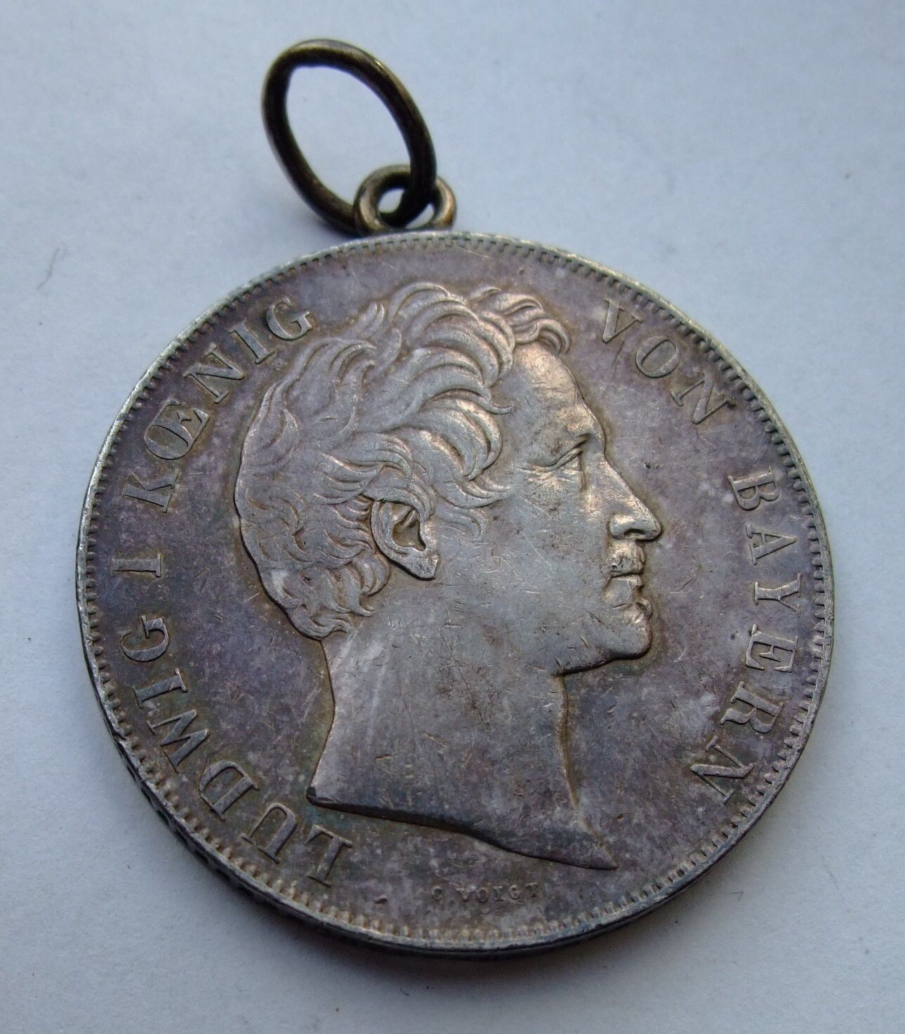 Bayern: Münzanhänger, Zwey Gulden, 1848, Silber.