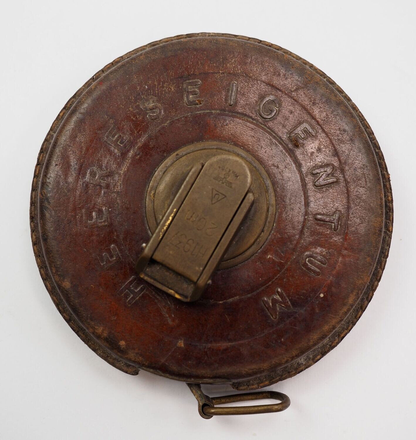 Wehrmacht: Maßband 20 Meter, Heereseigentum, H 1937, WaA-Stempel.