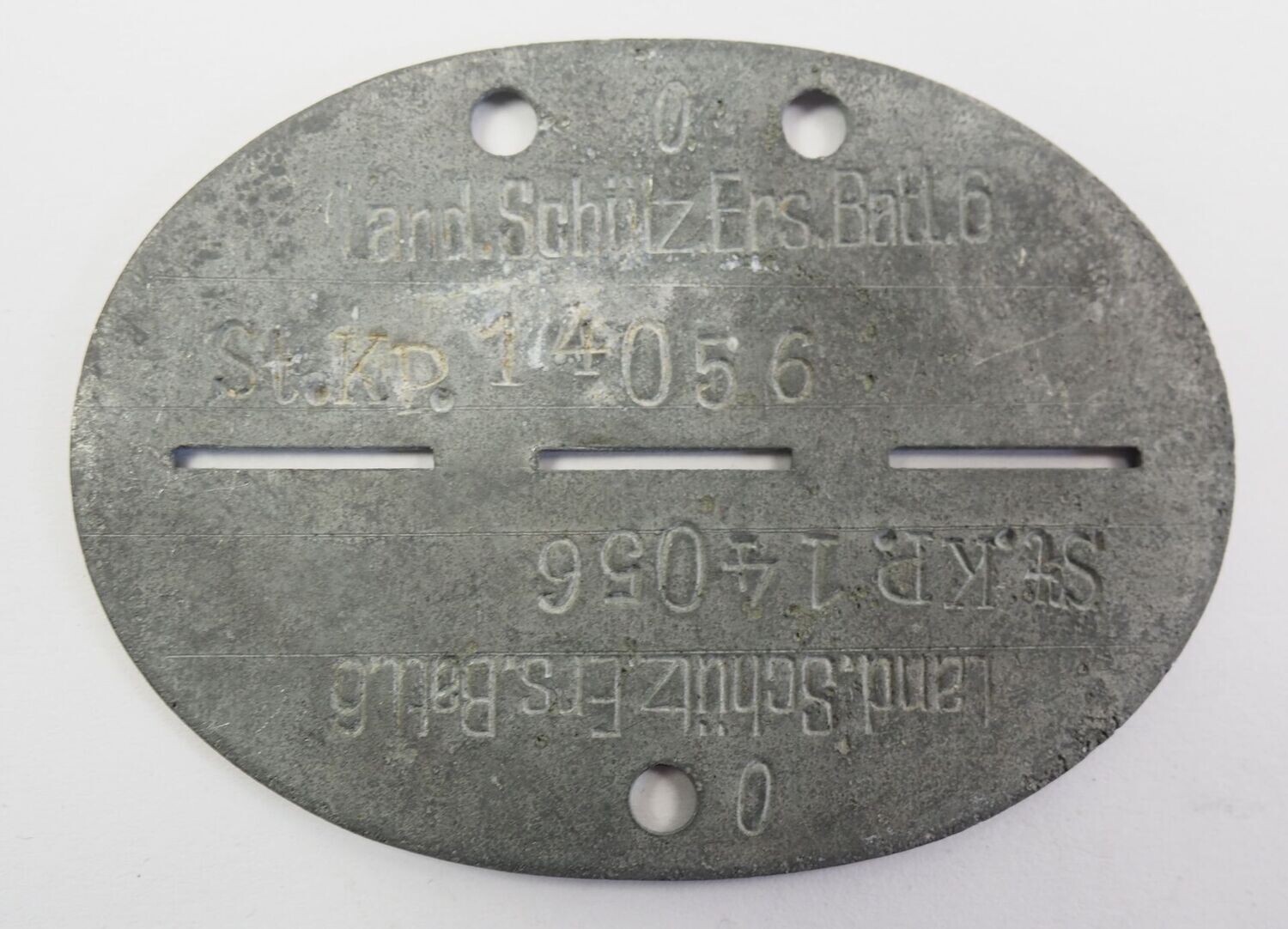 Wehrmacht: Erkennungsmarke Landesschützen-Ersatz-Bataillon 6, Hamm.