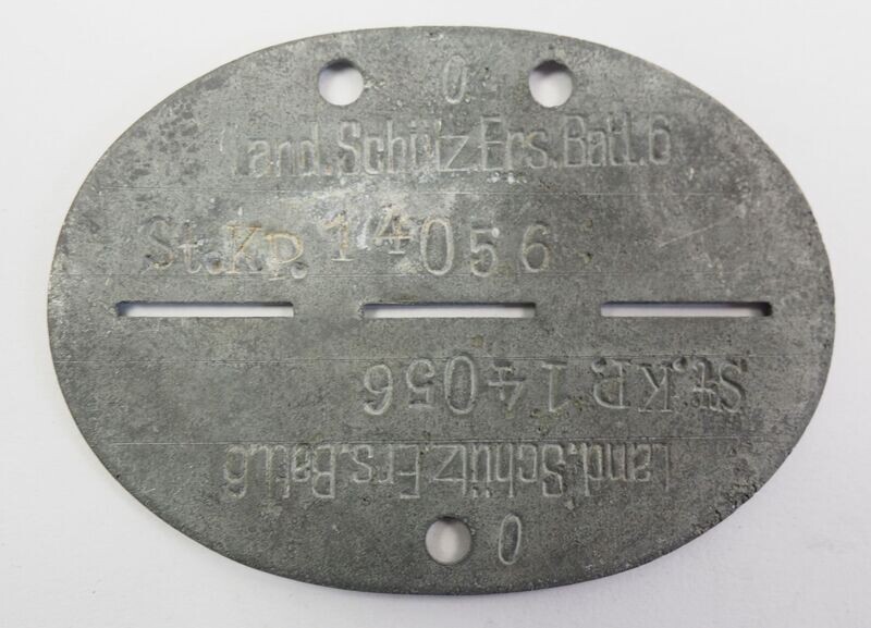 Wehrmacht: Erkennungsmarke Landesschützen-Ersatz-Bataillon 6, Hamm.